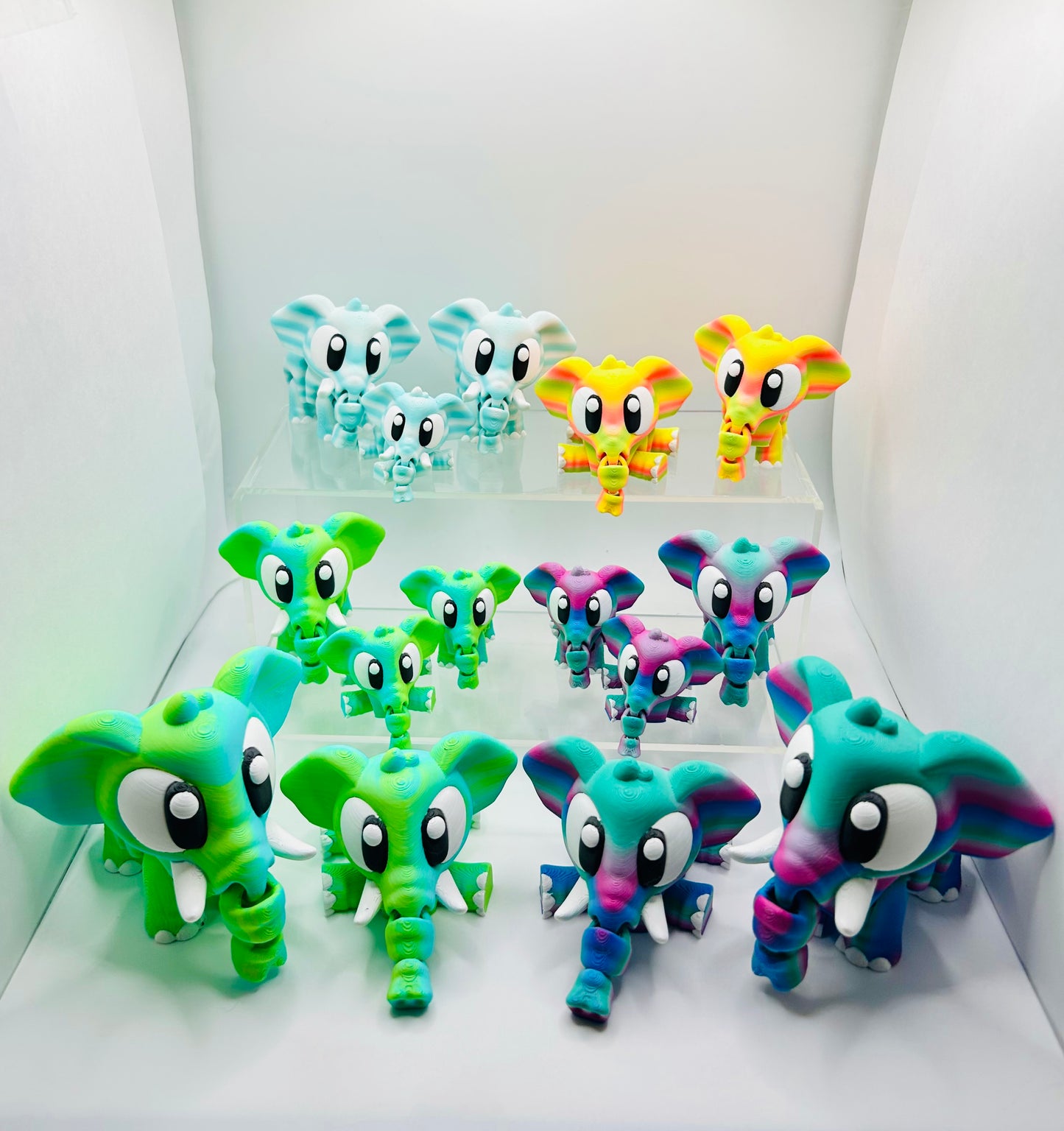3D Printed Elephants - Articulating Toy / Desk Pet