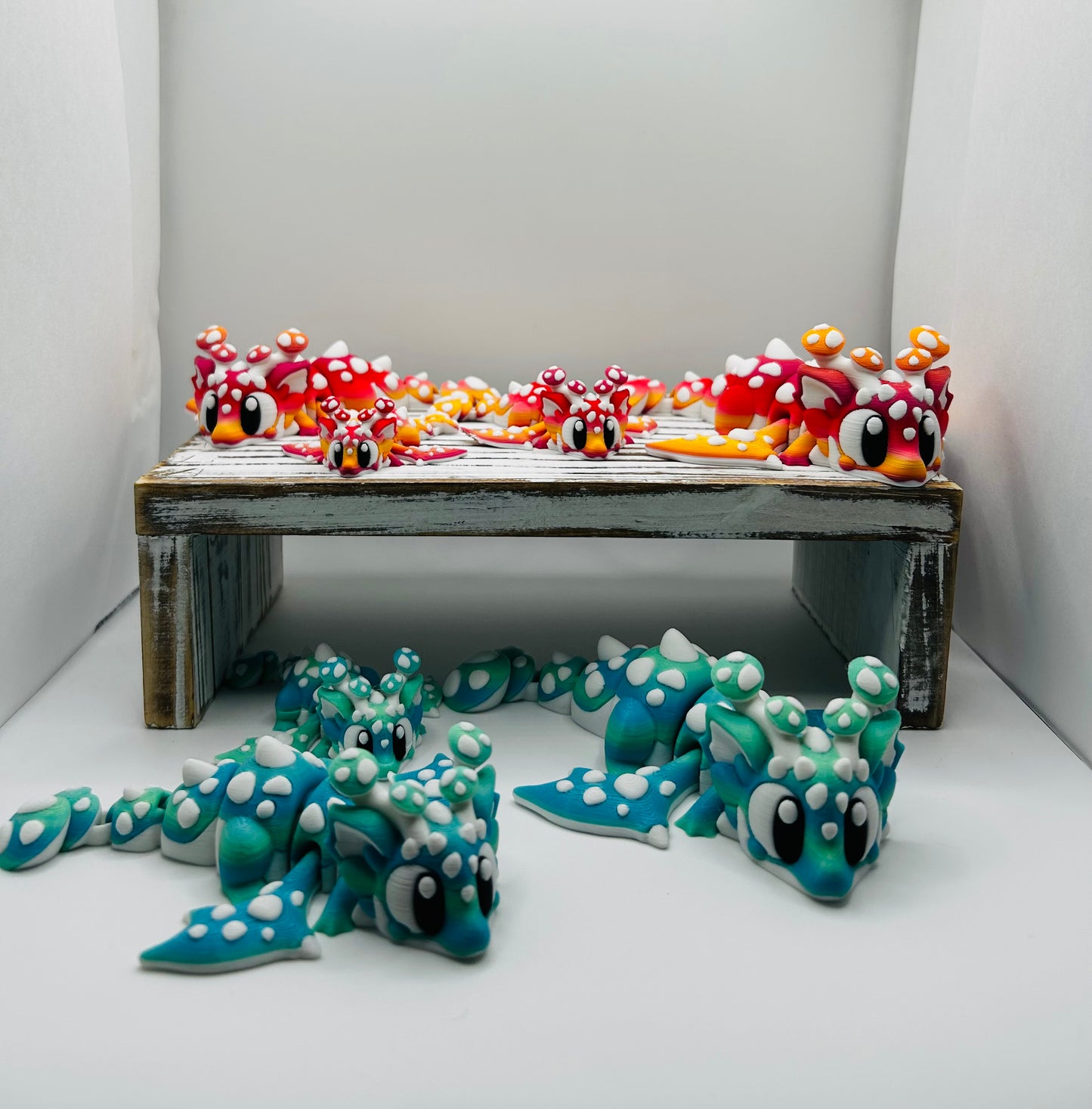 Flexi Mushroom Dragons - 3D Printed Articulating Dragons