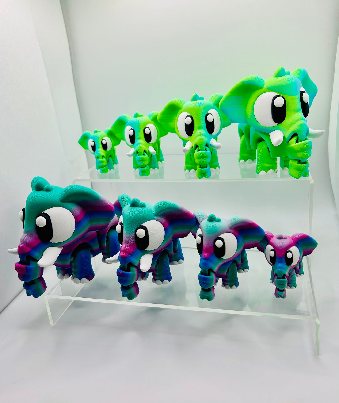3D Printed Elephants - Articulating Toy / Desk Pet