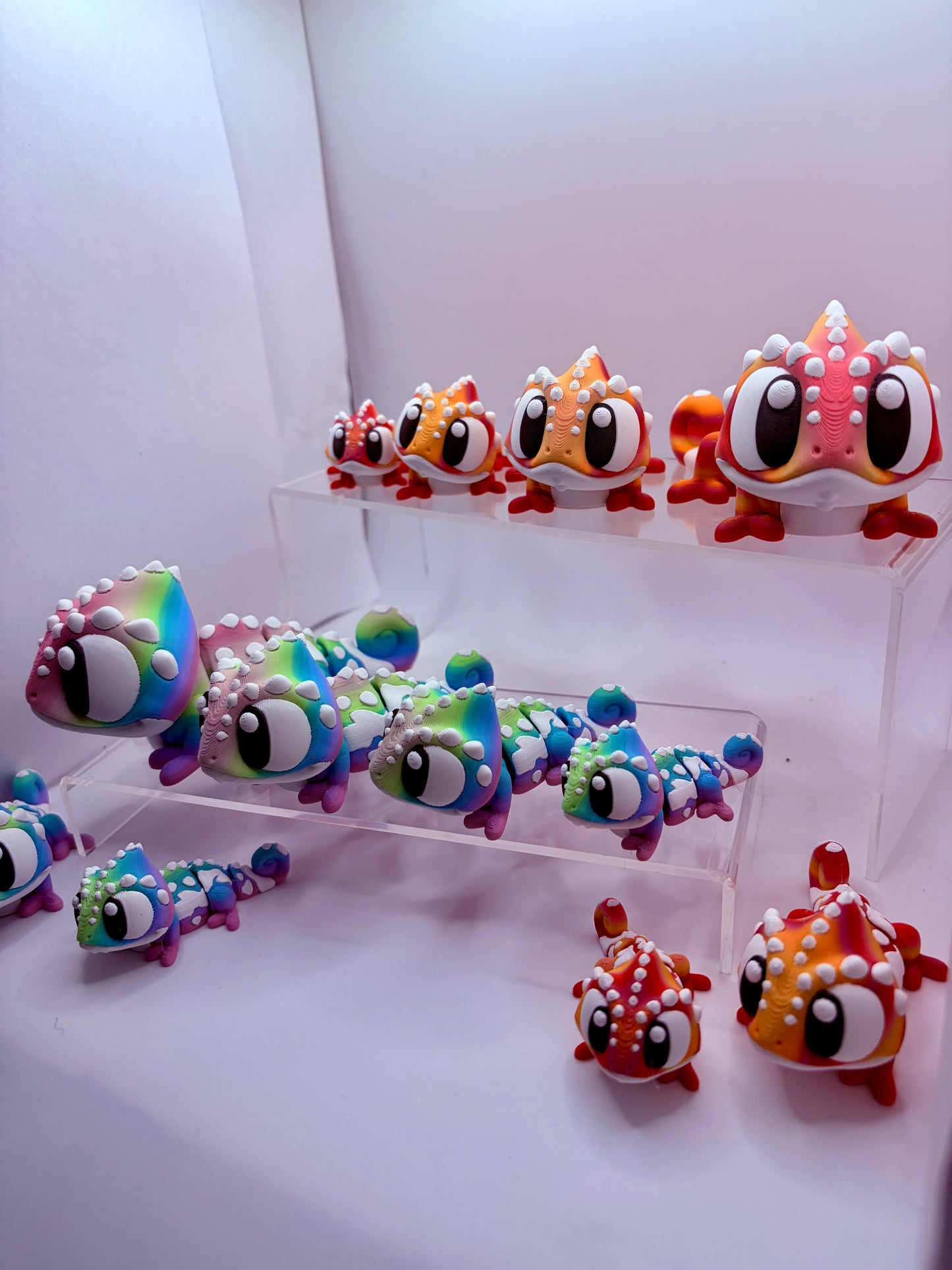 3D Printed Chameleons - Articulating Toy / Desk Pet