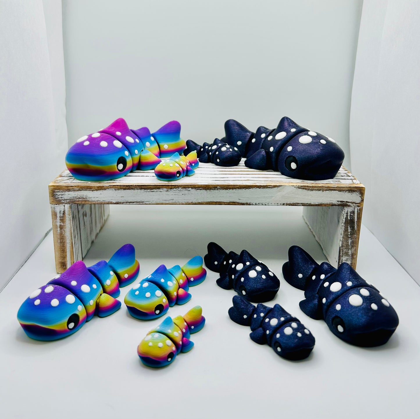 3D Printed Articulated Whale Shark: Articulated Fidget Toy / Desk Pet