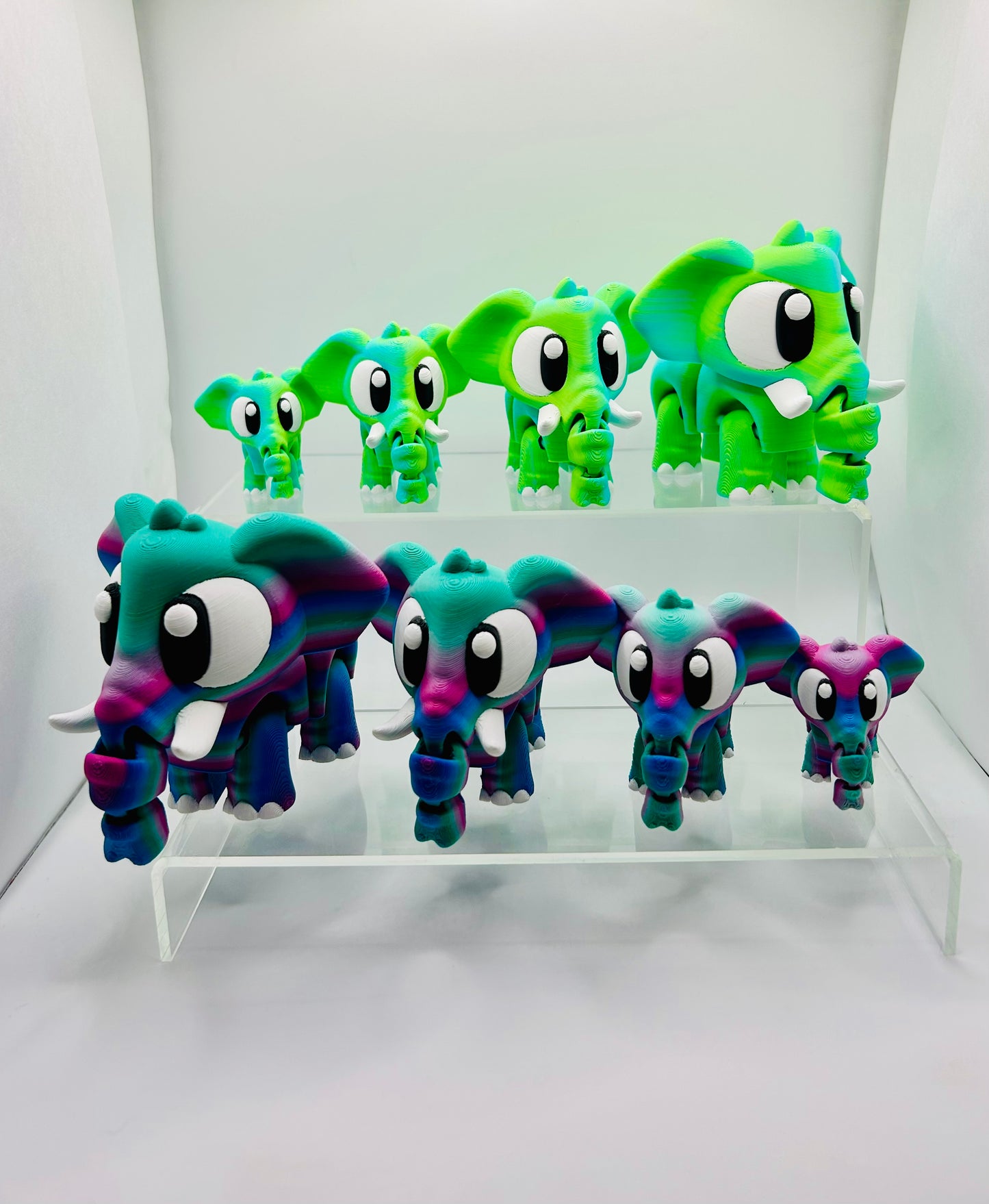 3D Printed Elephants - Articulating Toy / Desk Pet