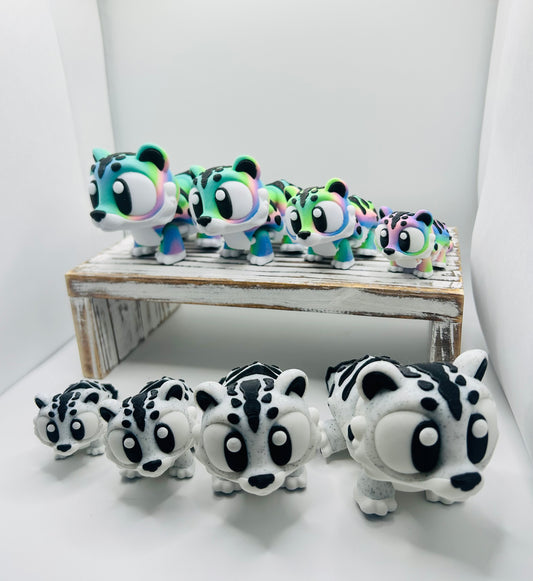 3D Printed Articulated Tiger / Snow Leopard: Articulated Fidget Toy / Desk Pet (BIG CAT EDITION)