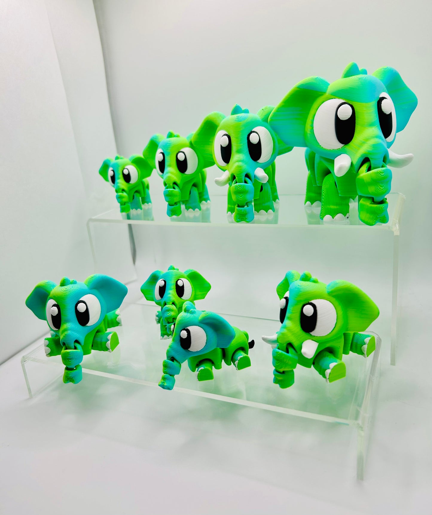 3D Printed Elephants - Articulating Toy / Desk Pet