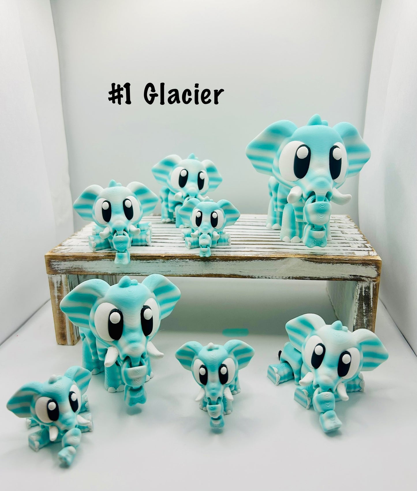 3D Printed Elephants - Articulating Toy / Desk Pet