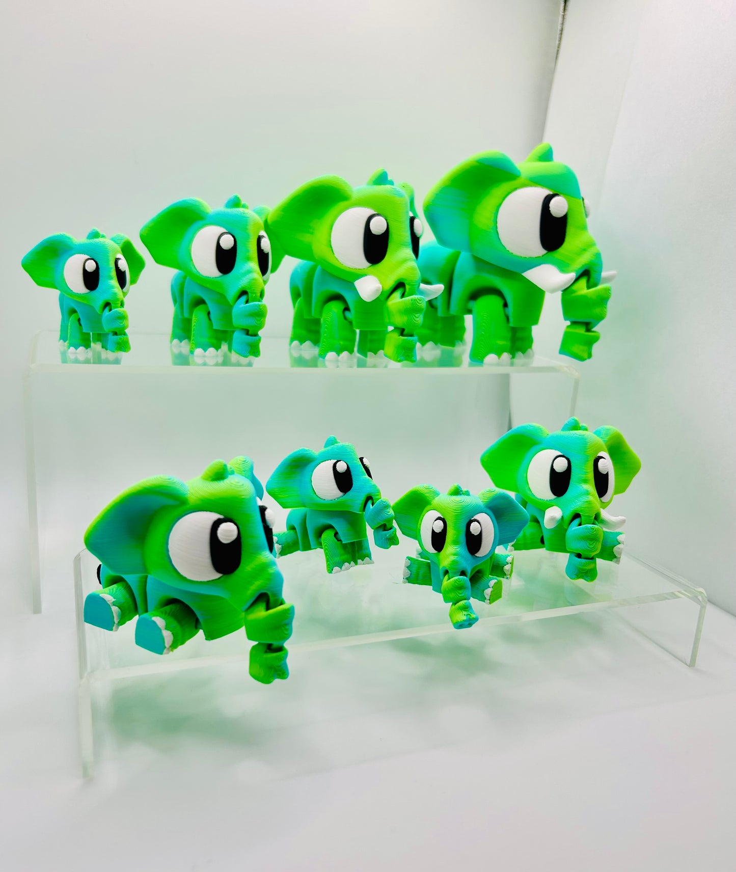 3D Printed Elephants - Articulating Toy / Desk Pet