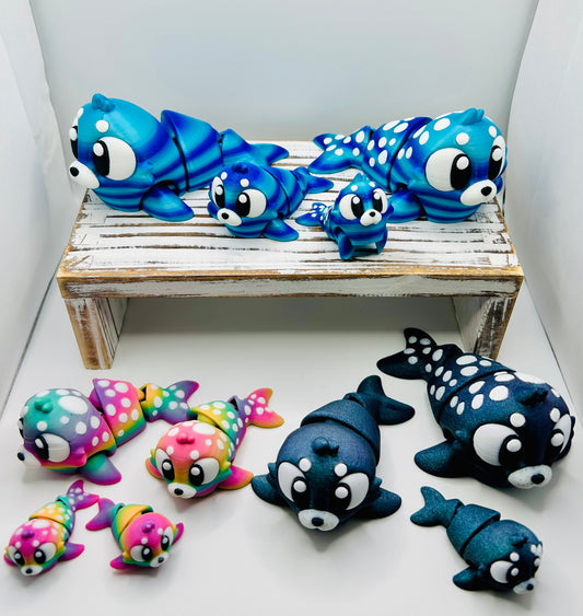 3D Printed Articulated Seals: Articulated Fidget Toy / Desk Pet