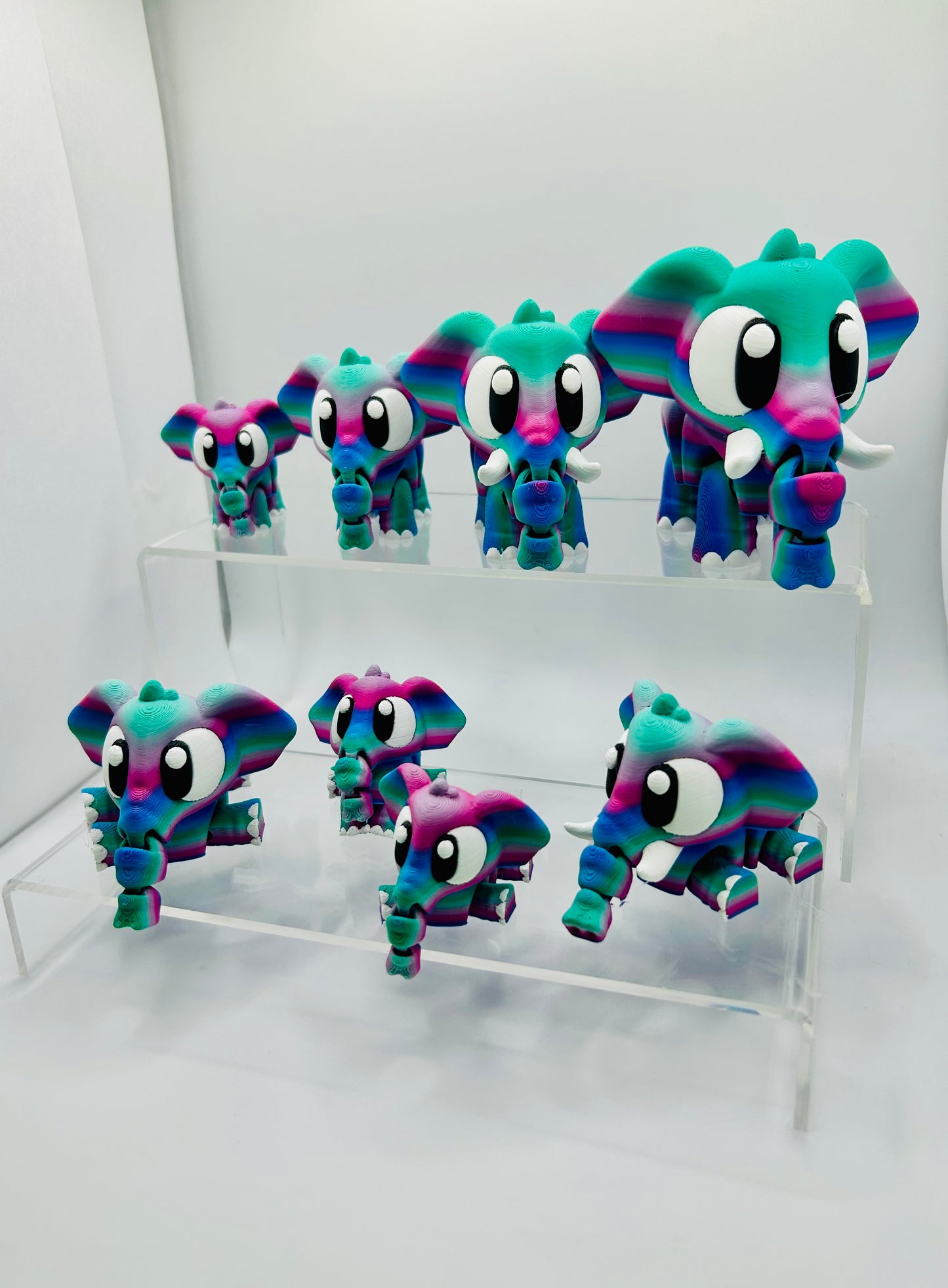 3D Printed Elephants - Articulating Toy / Desk Pet
