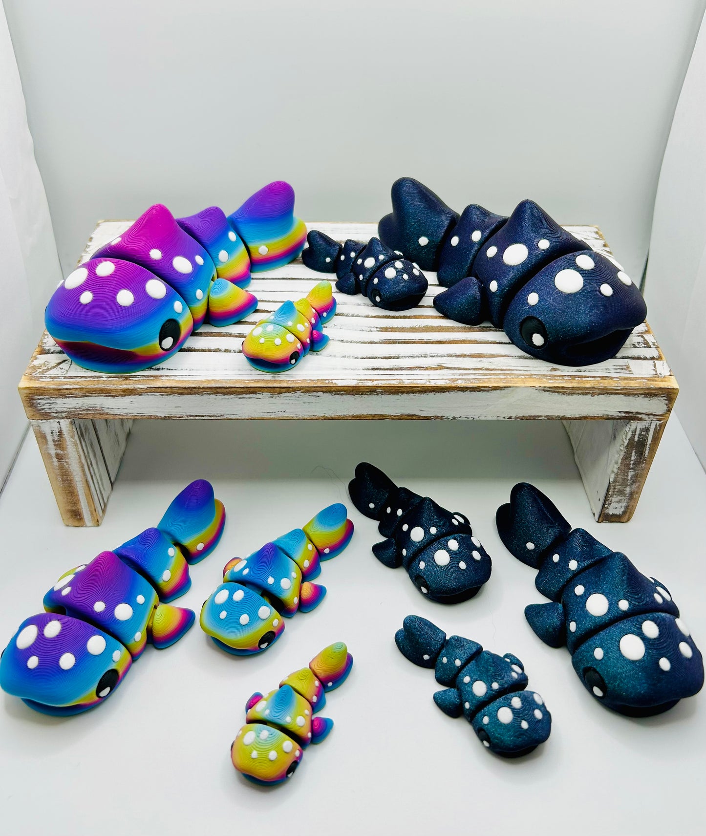 3D Printed Articulated Whale Shark: Articulated Fidget Toy / Desk Pet