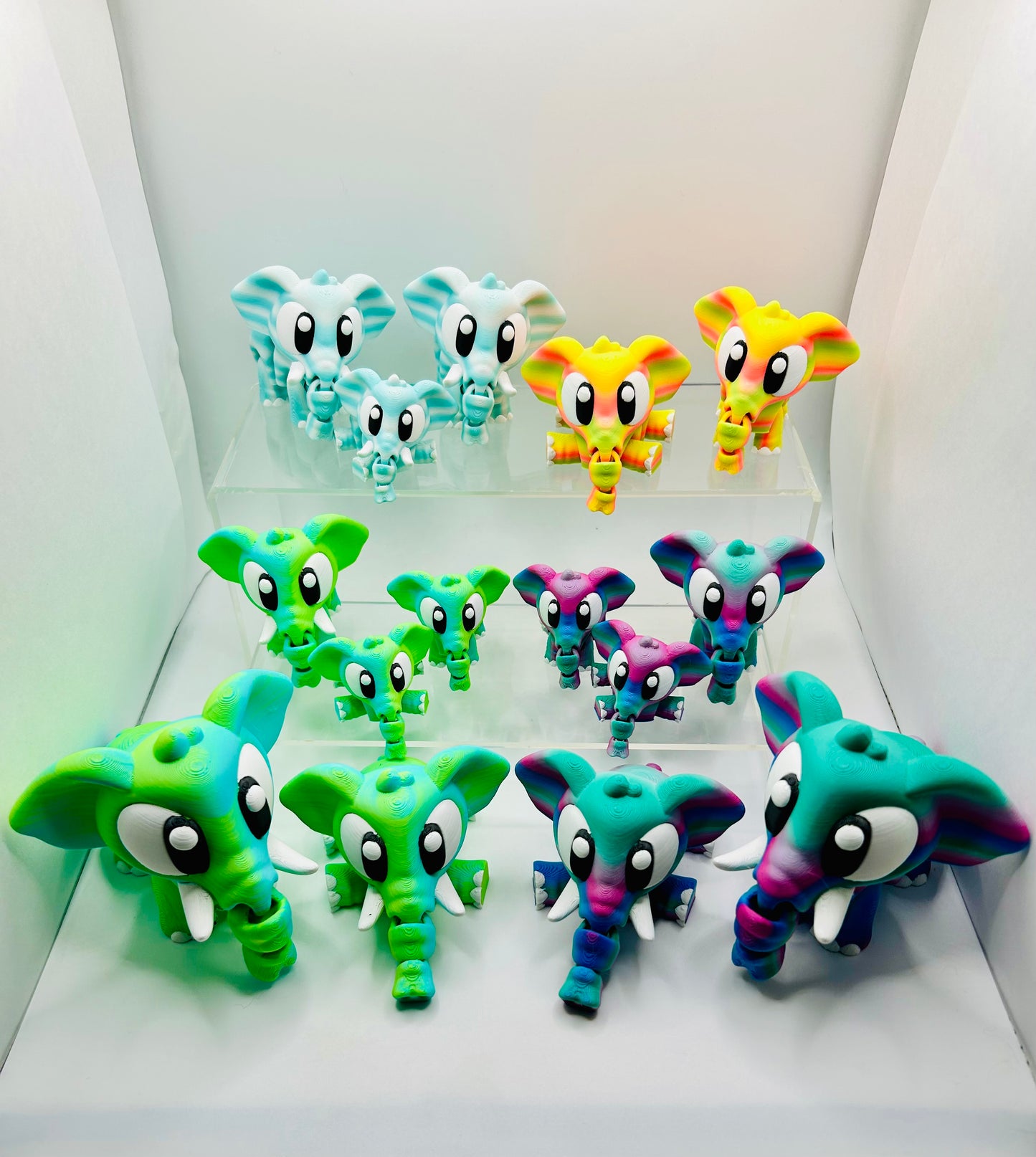 3D Printed Elephants - Articulating Toy / Desk Pet