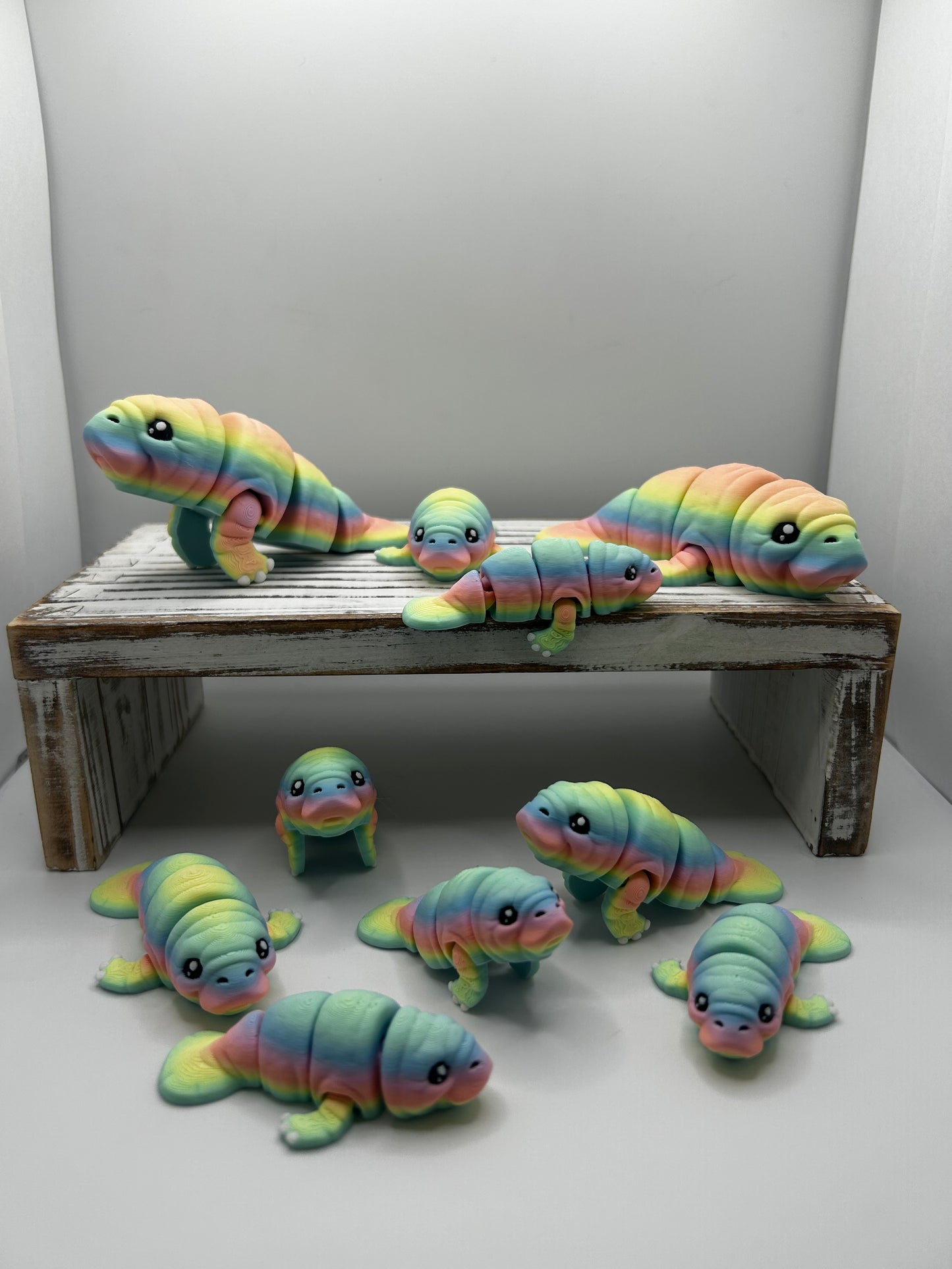 3D Printed Flexi Manatees: Articulated Fidget SeaCow Toy / Desk Pet