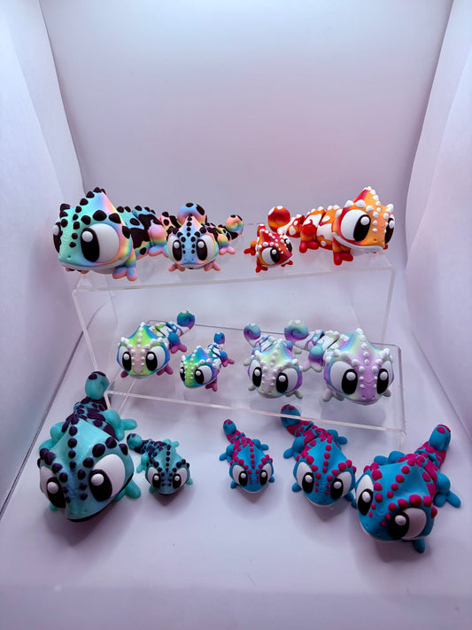 3D Printed Chameleons - Articulating Toy / Desk Pet