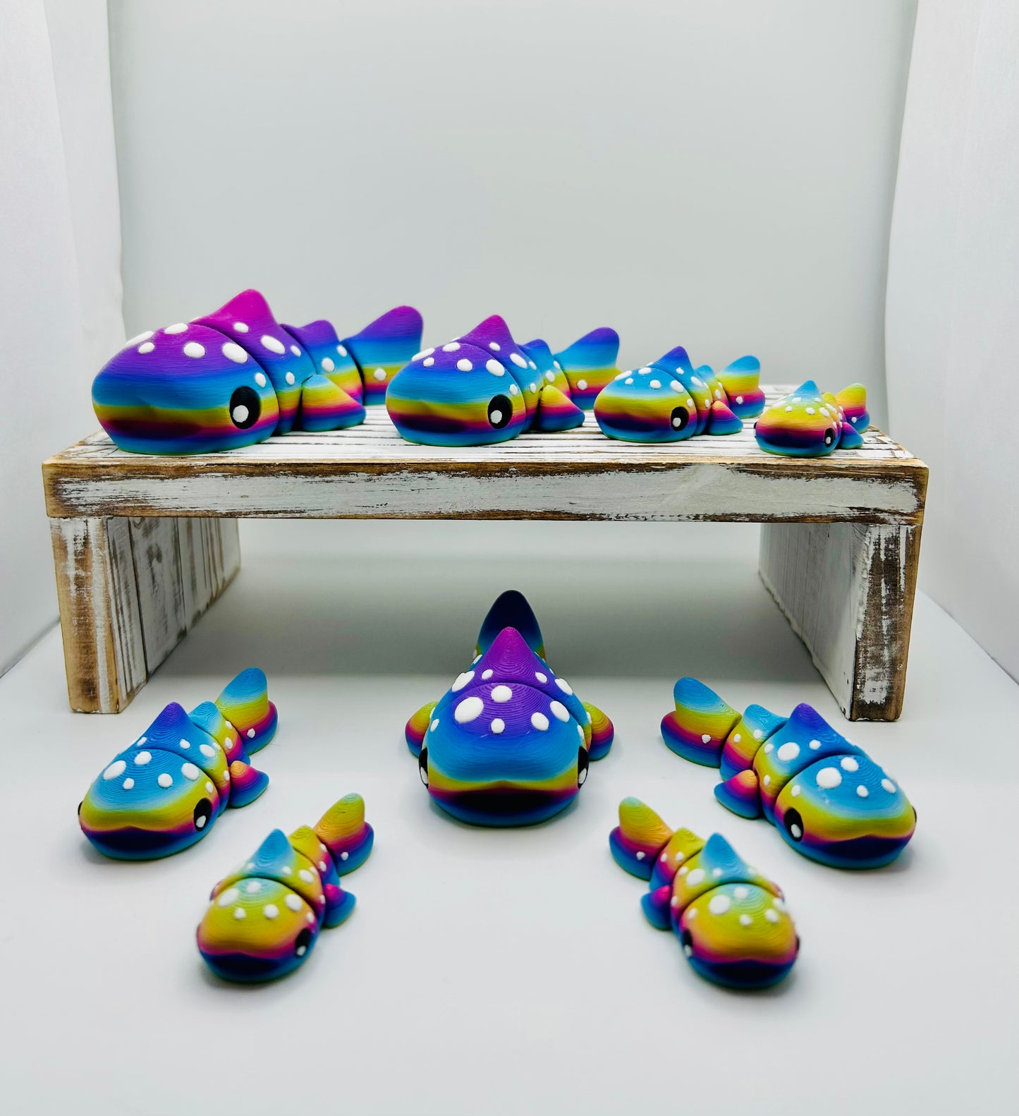 3D Printed Articulated Whale Shark: Articulated Fidget Toy / Desk Pet