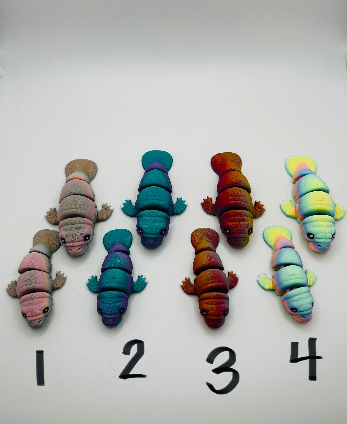 3D Printed Flexi Manatees: Articulated Fidget SeaCow Toy / Desk Pet