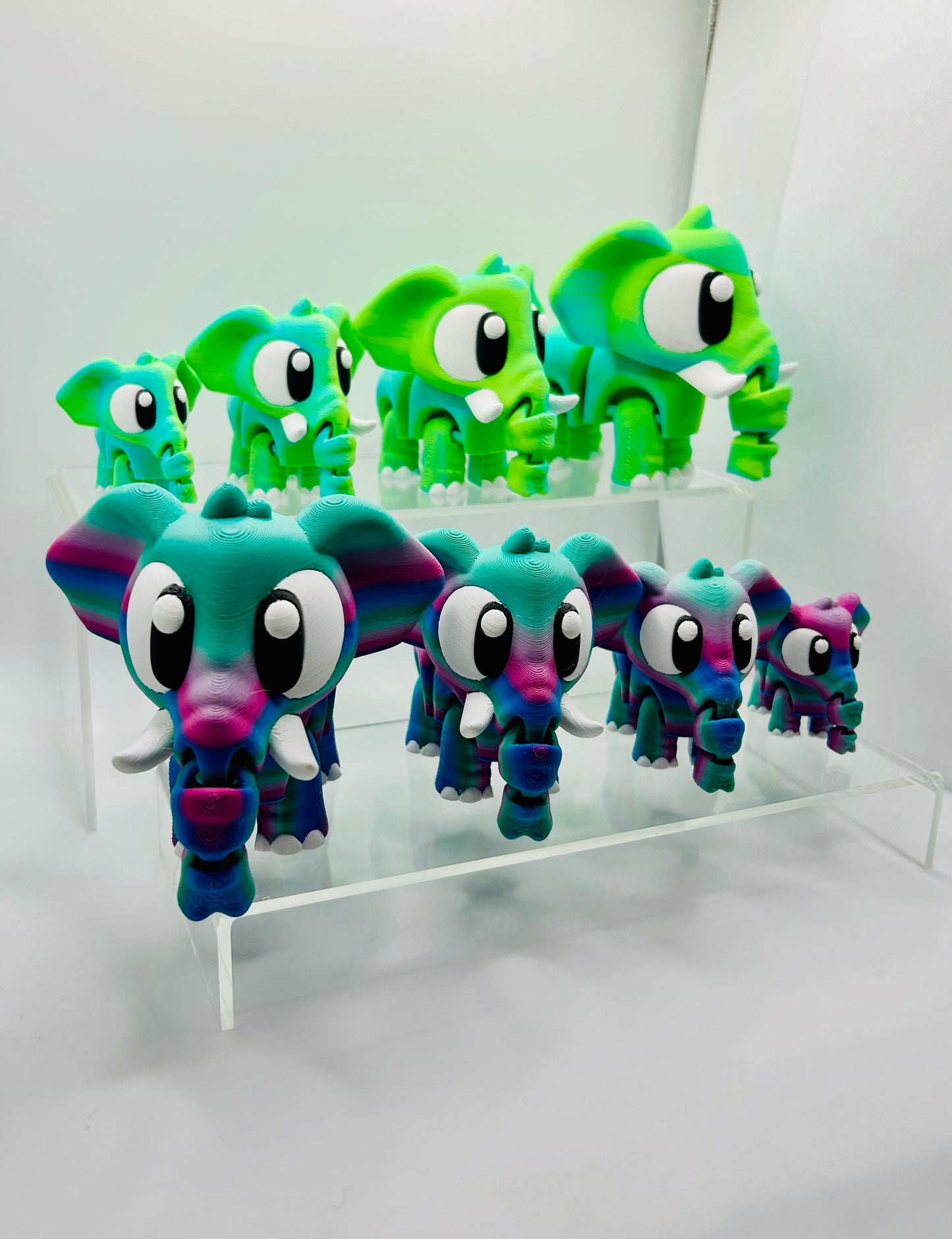 3D Printed Elephants - Articulating Toy / Desk Pet
