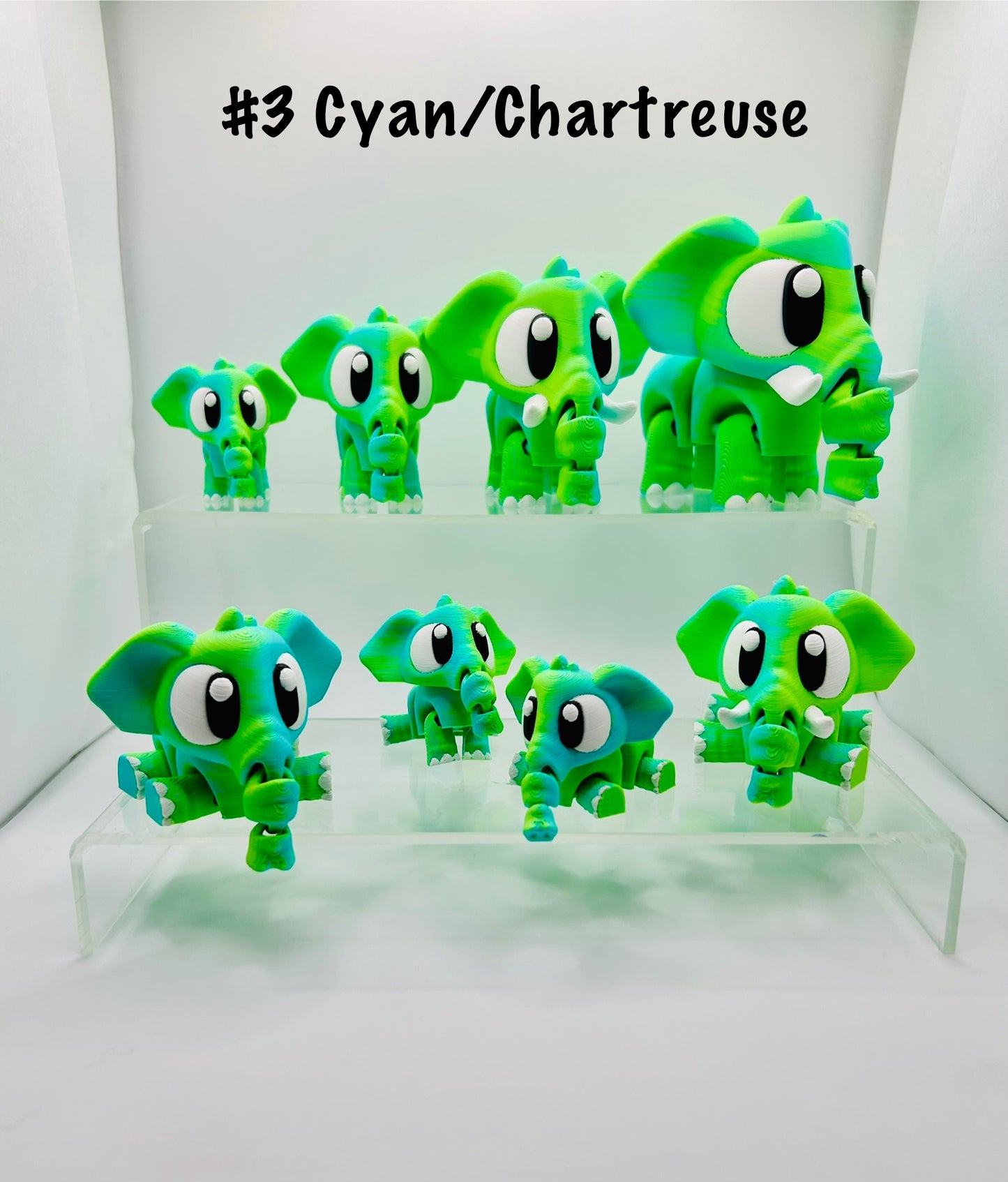 3D Printed Elephants - Articulating Toy / Desk Pet