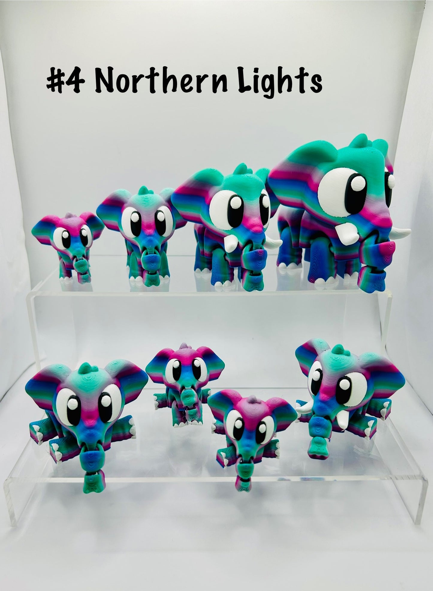 3D Printed Elephants - Articulating Toy / Desk Pet