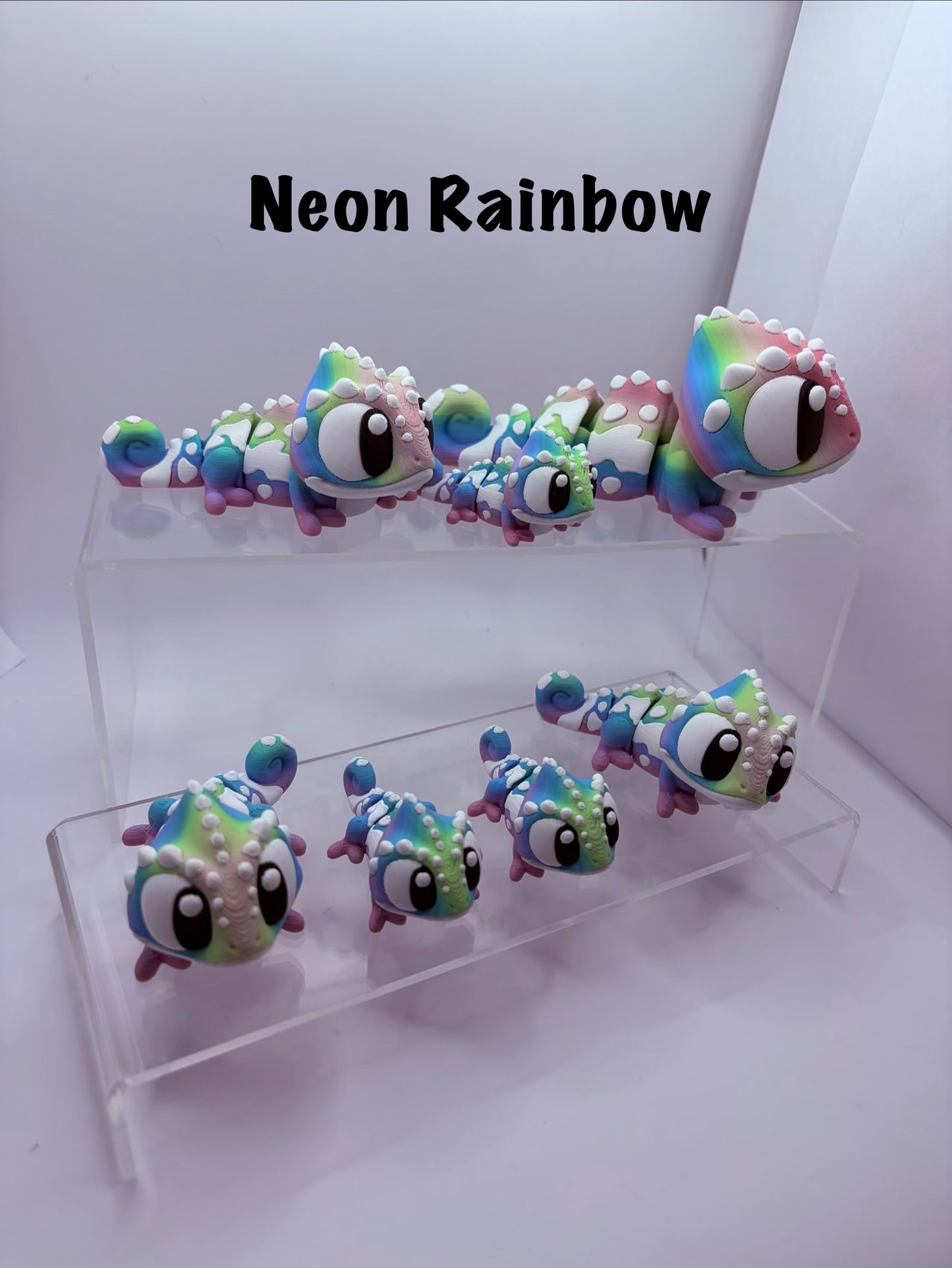 3D Printed Chameleons - Articulating Toy / Desk Pet